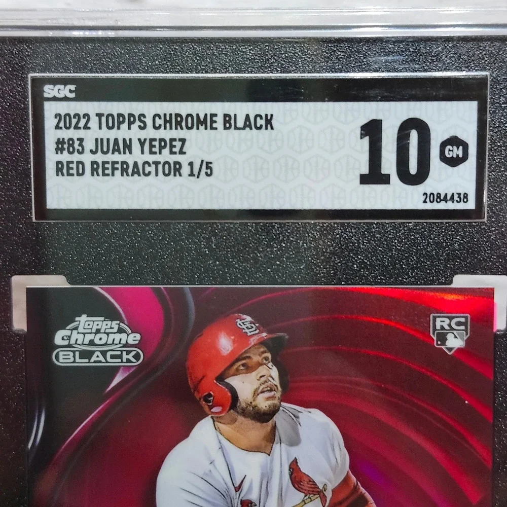 2022 Topps Chrome Black Juan Yepez #83 Red Refractor 1/5 SGC 10‎ Rookie Card